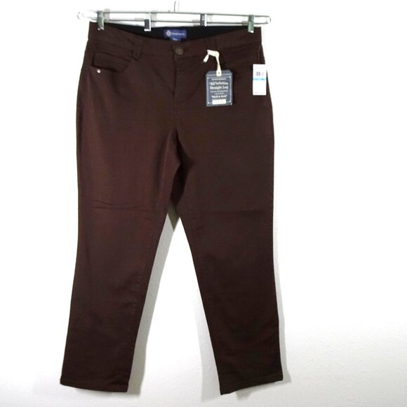 Democracy Straight Leg Jeans Women's Plus Size 20W Brown Denim Stretch Slimming - Picture 1 of 11